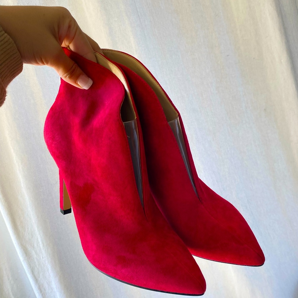 Nine West Danie Heel Pointy Toe Fashion Red bootie- 5